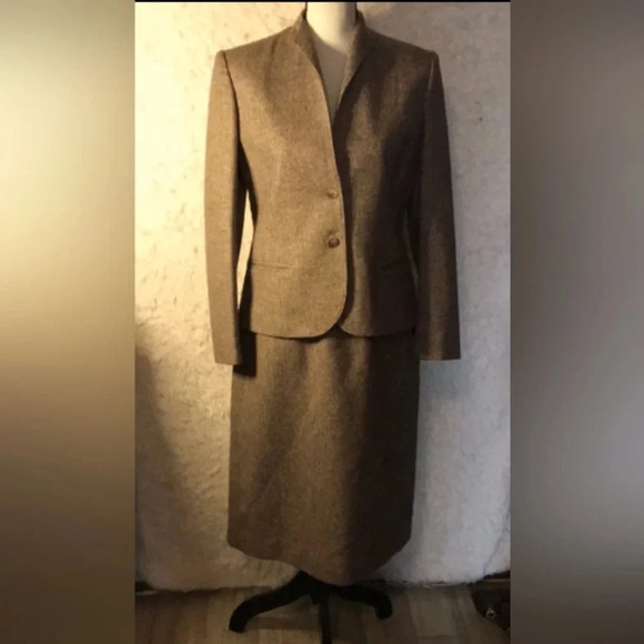 Women Vintage Professional Tweed 2 Piece Skirt Suit Sz 10 100% Wool - Picture 1 of 9